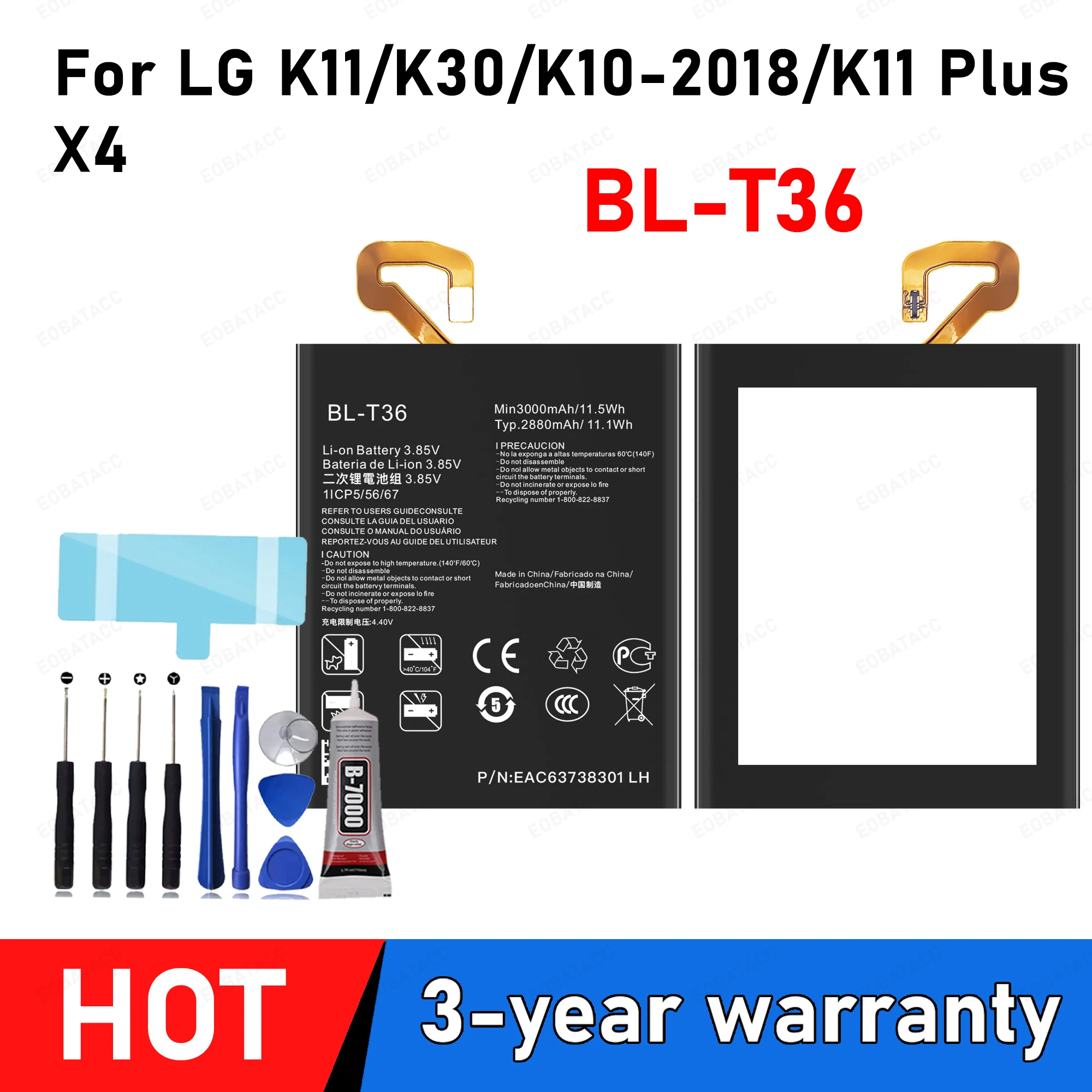 Battery For LG V30 V40 V50 V60 ThinQ Battery G6 Plus G7 Q7 ThinQ G8X Stylo 5 K30 K50S K51S WING Battery BL-T42 T41 T44 T32 T52 - Image 3