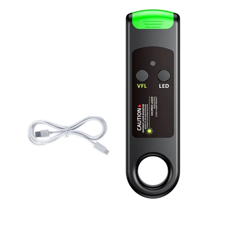 SQPP-Green Light 30Mw Fiber Optic Visual Fault Locator Rechargeable Type C For FC SC And ST Connector Support