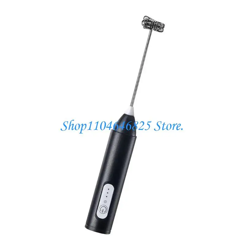 3 Speed USB Rechargeable Electric Milk Frother Handheld For Coffee Lattes Matchas With Detachable Nonrust Steel Whisks