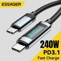 ESSAGER240W USB C To Type C Cable PD3.1 6A Super Fast Charging Cable Type C For iPhone16  15 Xiaomi Samsung S23 Huawei Macbook