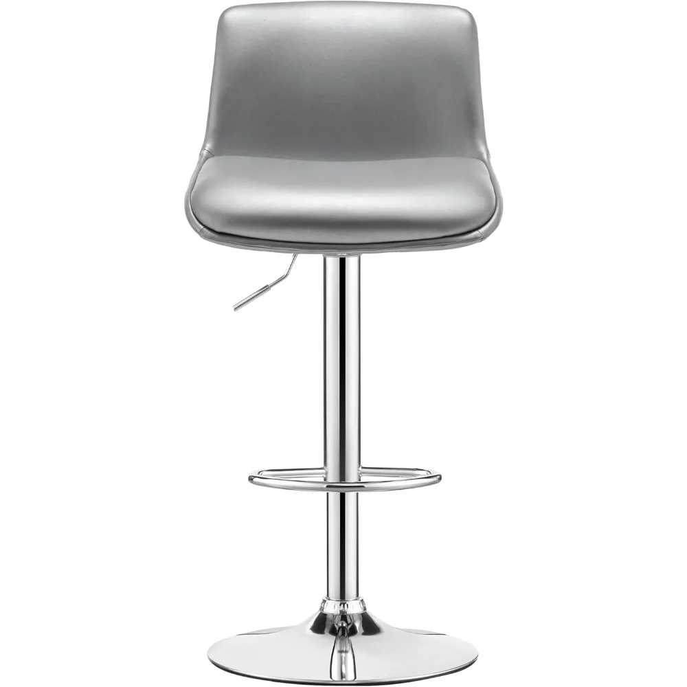 Sgabelli da bar, Sgabello girevole moderno imbottito con schienale per bar e bancone, altezza regolabile da 24 a 34, set di 2