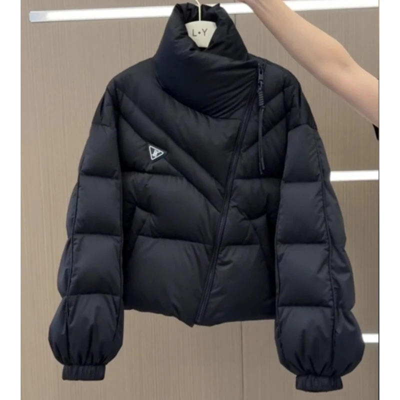 

Зимняя теплая пышная куртка женская уличная толстая укороченная парка с длинным рукавом пальто нестандартной формы на молнии с воротником-стойкой винтажная верхняя одежда