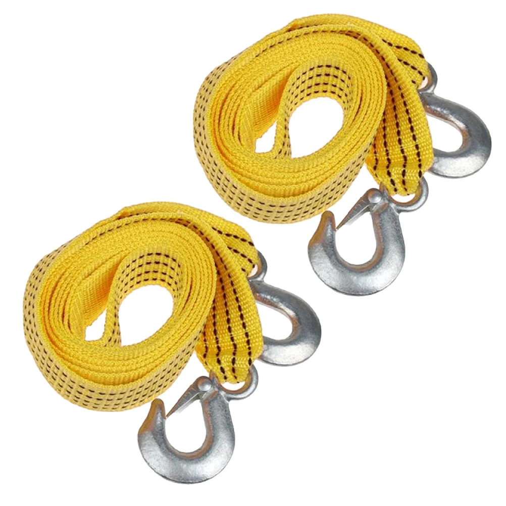 

2 Pcs Tow Rope Trailer Cables with Hooks for Heavy Nylon Towing Straps Ropes Duty Car Outdoor