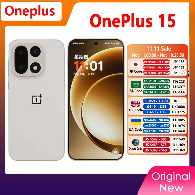 オリジナルOnePlus 15 グローバルROM 携帯電話 Snapdragon 8 Elite Gen