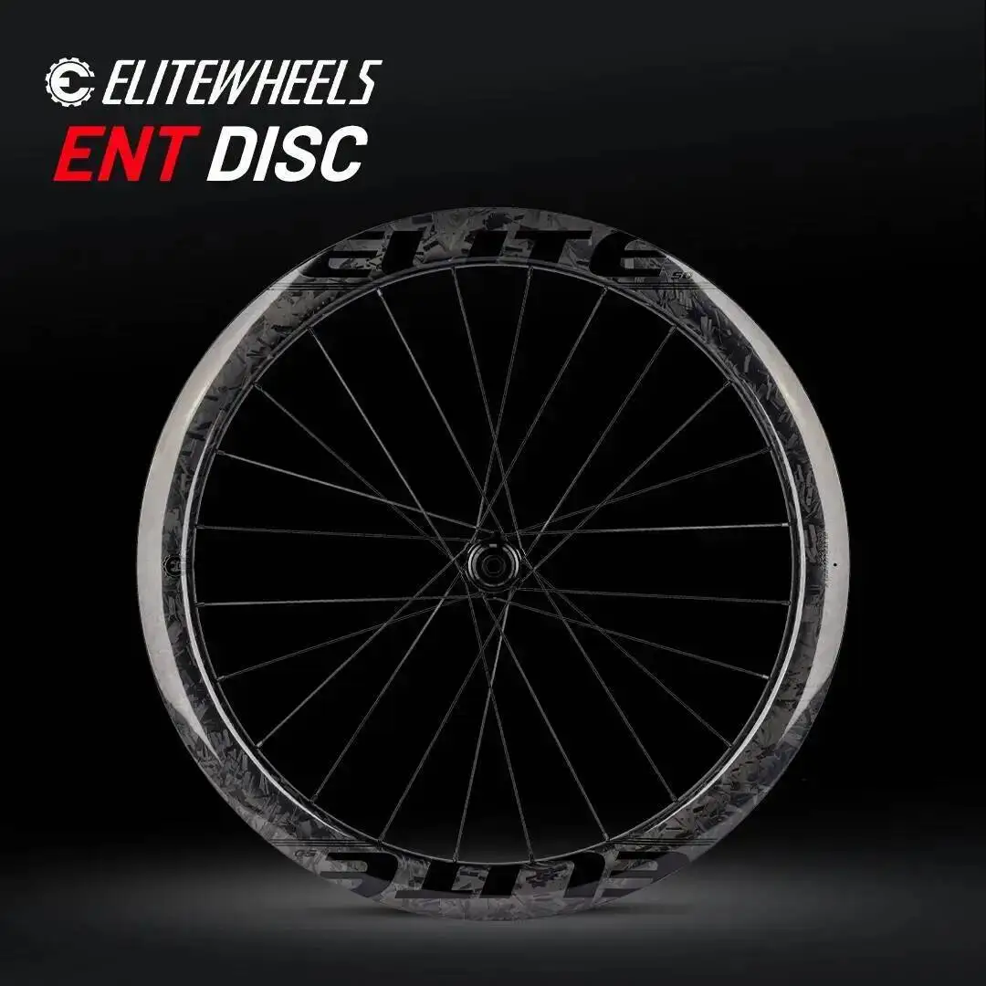 

ELITEWHEELS Forged Pattern Road Disc Carbon Wheelset 60mm Depth Tubeless Compatible Wheels Center Lock Or 6-blot Lock