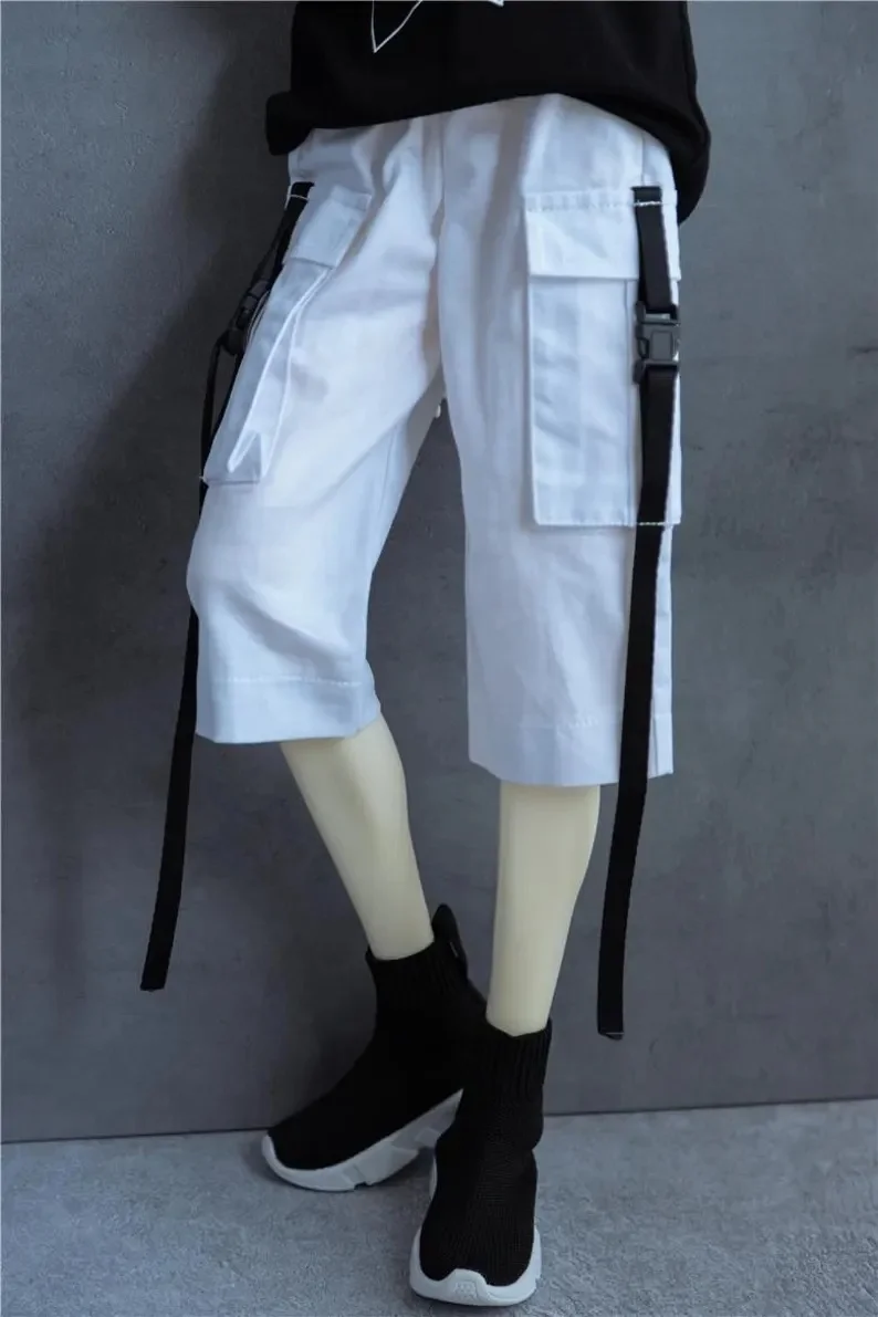 BJD Poppenkleertjes Zwarte Cargo Broek 70 cm 1/4 1/3 Op Voorraad SD17 Jongens Knappe Speelgoed Dagelijkse Dans Sport Shorts bjd Pop Accessoires