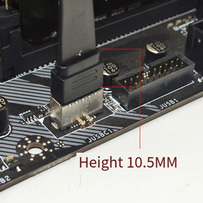 Conectores de cable adaptador USB3.2 GEN2 * 2 Cable de extensión del panel frontal USB 3,2, cable deflector GEN2x2 TYPE-E
