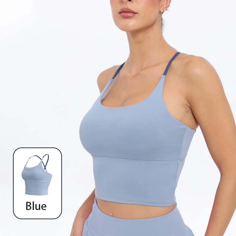 Damen 'Naked-Feel' Hochelastischer Sommer-Sport-BH - Lauf-Top Yoga & Fitness Camisole – Detail 19