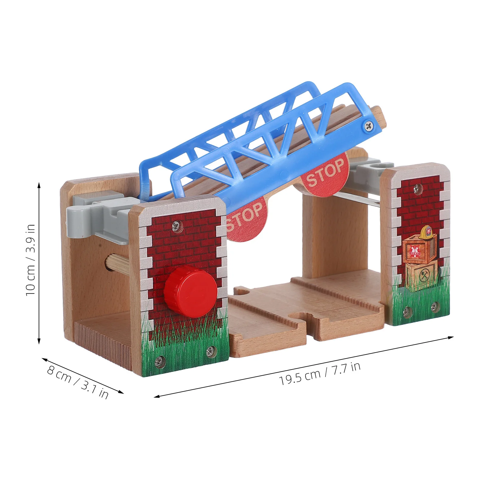 جسر الرفع لملحقات المسار الخشبي لسكك الحديدية القطار يحفز المهارات الحركية في سكة القطار التعليمية للأطفال