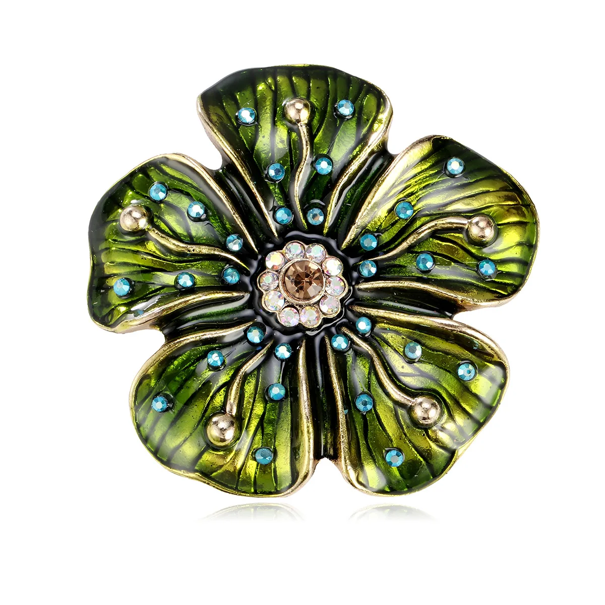 

Retro Exaggerated Flower Brooch, Oil-Dripping Plant Pin, Dual-Purpose Autumn And Winter Women's Sweater, Coat, Jewelry Gift