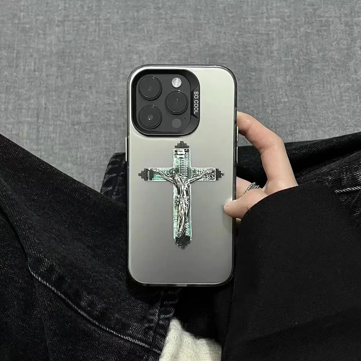 Holy Christian Jesus Cross Phone Case for iPhone 16 12 13 mini 11 14 15 Pro Max XR 8 Plus Dual Layer Hard IMD Plastic Cover