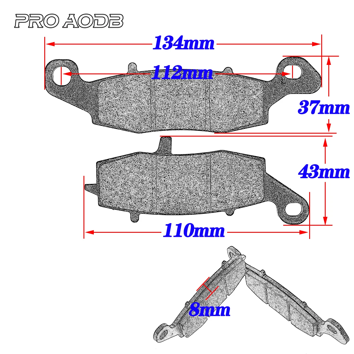 For Kawasaki ER6F ER6N EX650 DAF ECF EDF KLE650 Z750 Z750S A6F A7F A8F C9F CAF CBF B6F B7F B8F D9F Front Left & Right Brake Pads