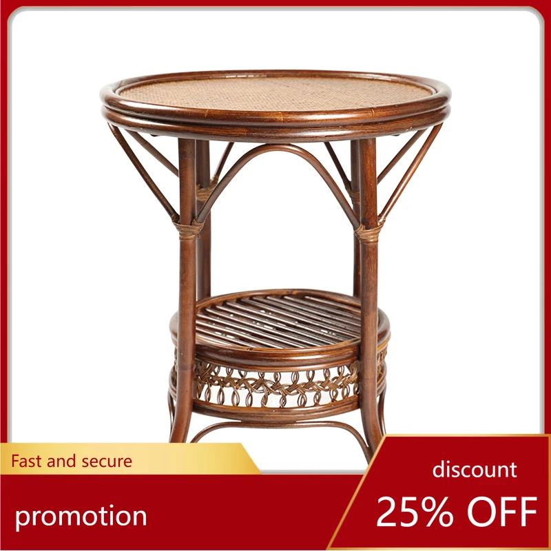 CZ Tea Table Natural Real Cane Tea Table Hand-Woven Balcony  Cane Tea Table