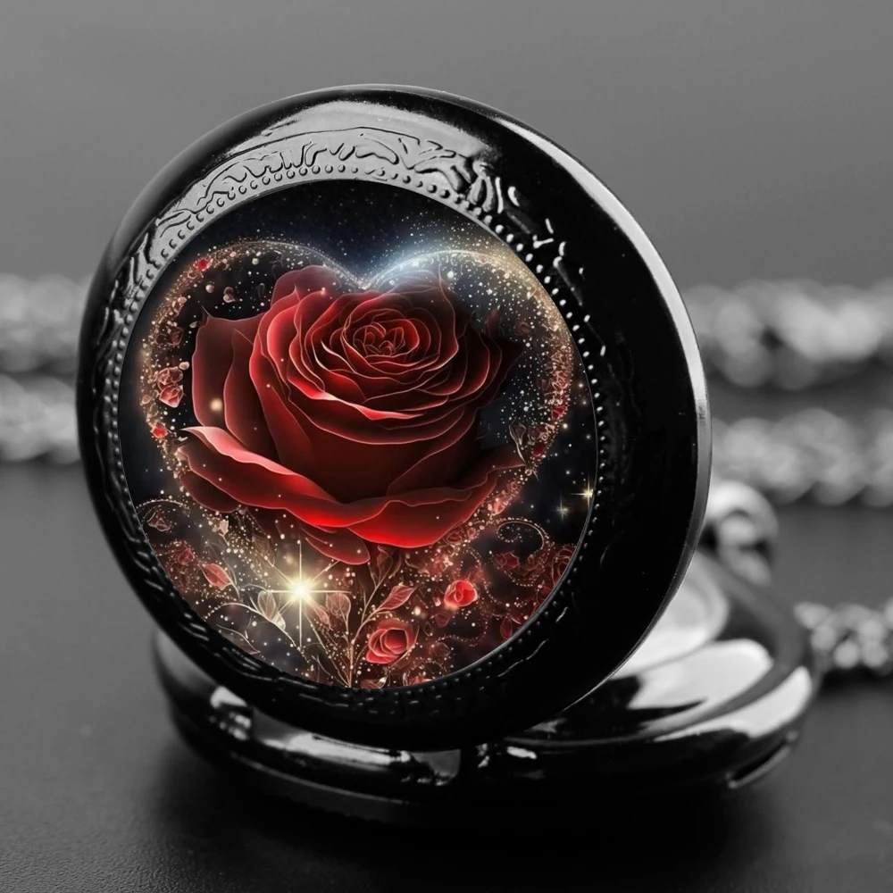 Rose Glass Patch Quartz Pocket Watch - Exquisite and Elegant, a Symbol of Eternal Love, Perfect Gift, Limited Time Offer