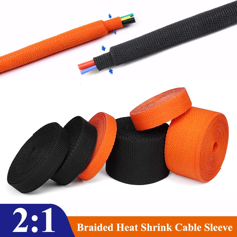 

Braided Heat Shrink Cable Sleeve 6/8/10/12/16/20mm Insulation Flam Retardant PET Auto Line Organizer Wire Wrap Sheath Protection