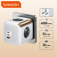 Toocki 33W GaN Charger With 4AC Outlets Mobile Phone Charger For iPhone 15 14 Xiaomi Tablets USB Wall Socket Power Strip Charger