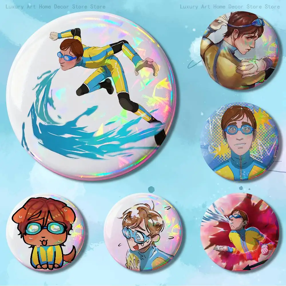 D-Dispatch W-Waterboy Game Pins 58mm Cute Cartoon Badge Handmade Brooches for Backpack Accessories