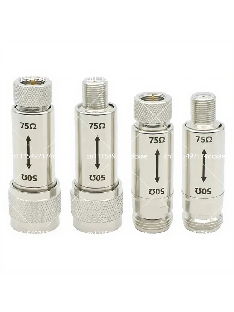 50 to 75 Ohm Impedance Converter N to F Head Adapter for Audio Video Equipment