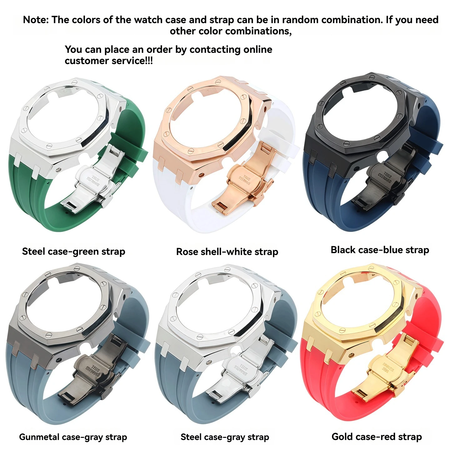 

Модификация часов с глянцевым корпусом из нержавеющей стали и силиконовым ремешком для Casio Farmhouse Oak Watch GA-2100/GA-2110/GA-B210