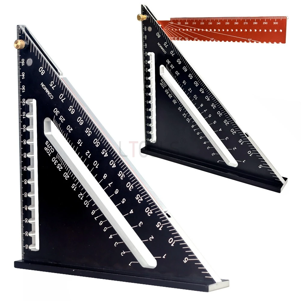 

180 мм плотницкая многофункциональная линейка 7 дюймов для деревообработки, складная треугольная линейка из алюминиевого сплава, инструменты для измерения регулируемого угла