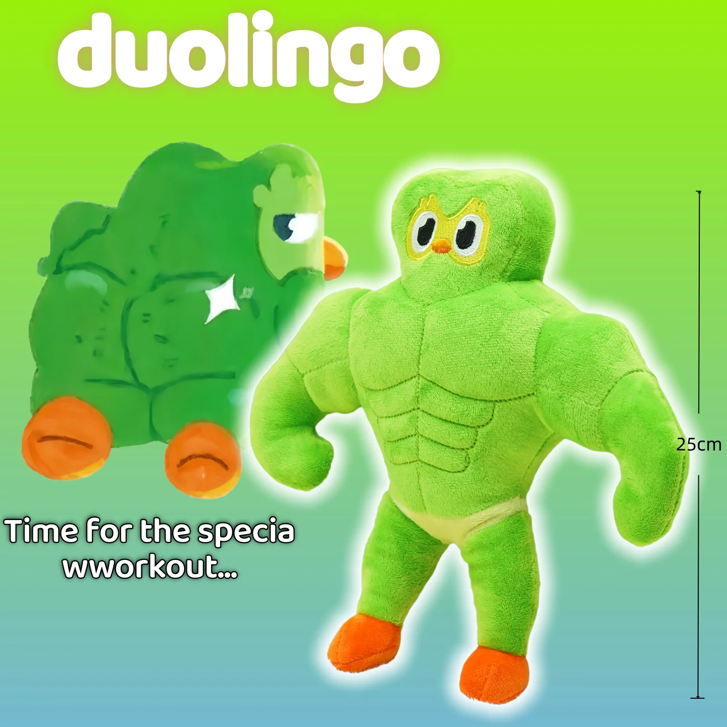 

In Stock Duolingo Buff Duo Plush Green Owl Doll Cute Anime Peripherals Toy for Kid Fan Birthday Christmas Gift