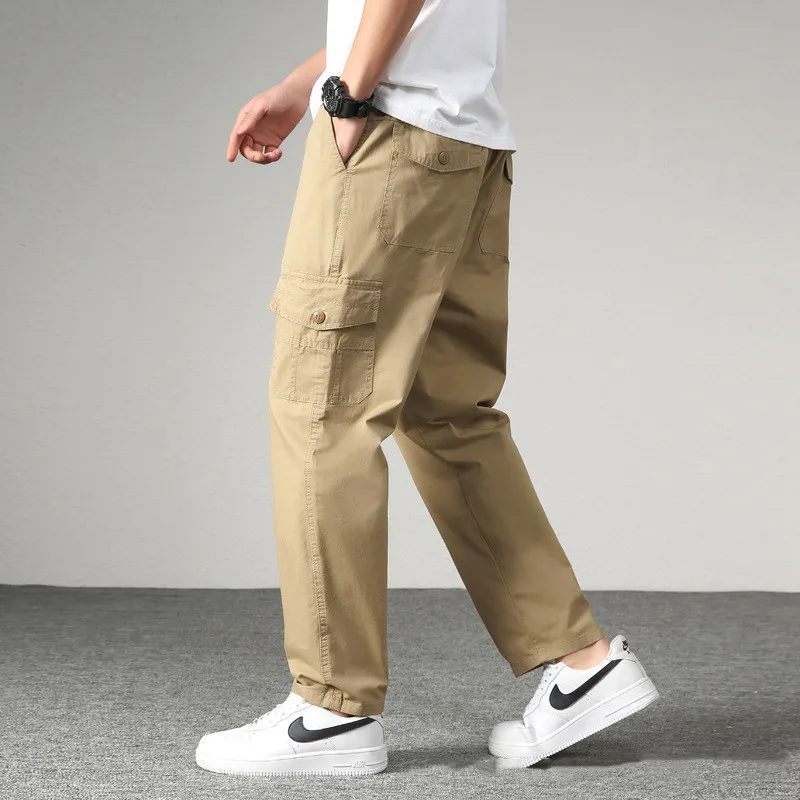 

New Jogging Cargo Pants Pants Men 2022 Streetwear Combat Long Trousers Multi-pocket Elastic Waistband Military Tactical Pants