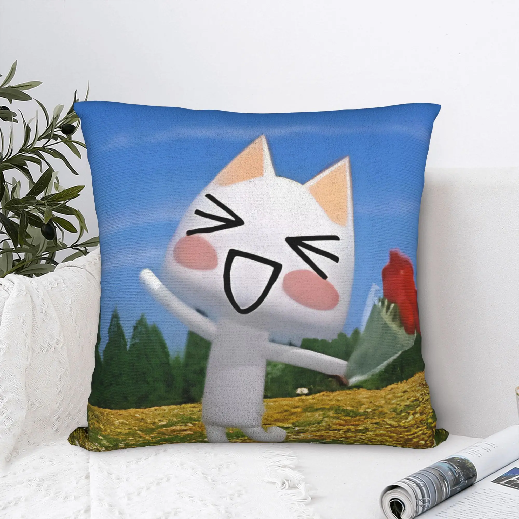 Toro Inoue Cat Square Pillow Case Polyester Throw Pillow Kawaii Neko , Awesome Cushion Covers