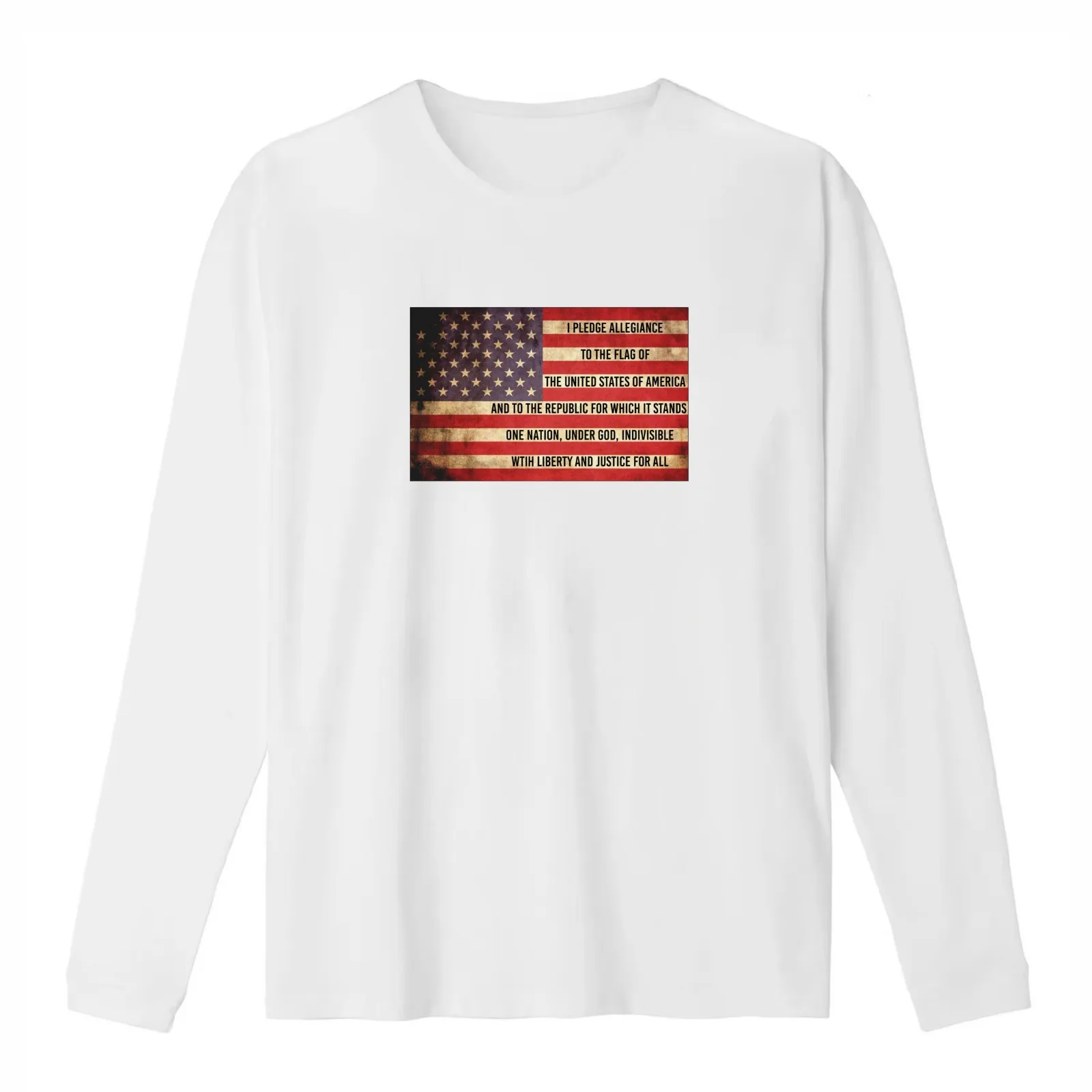 Pledge of Allegiance T-Shirt Summer Casual Cotton Tee Oversized Streetwear Tops Vintage Graphic Print Loose Fit Short Sleeve