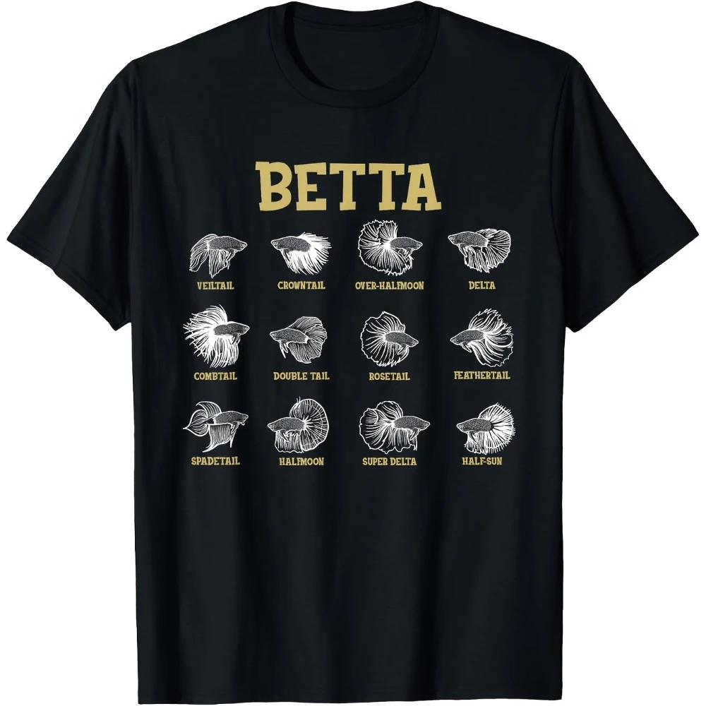 Siamese Fighting Fish Lover Aquarium Keeper Betta Fish T-Shirt, Comfortable Outdoor Men's T-shirts for Summer