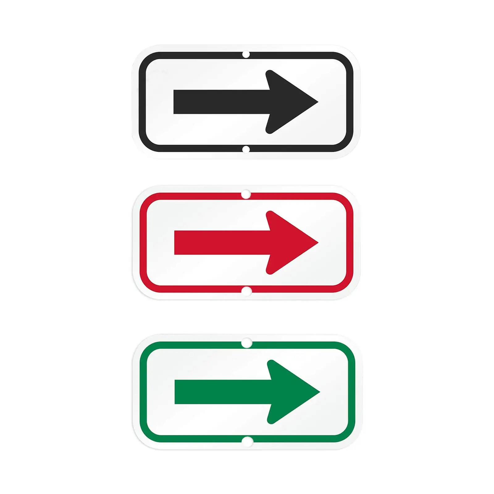 Arrow Sign Reflective Sign with Pre Drilled Mounting Holes Symmetrical Arrow Symbol Sign for Directions Waterproof Heavy Duty