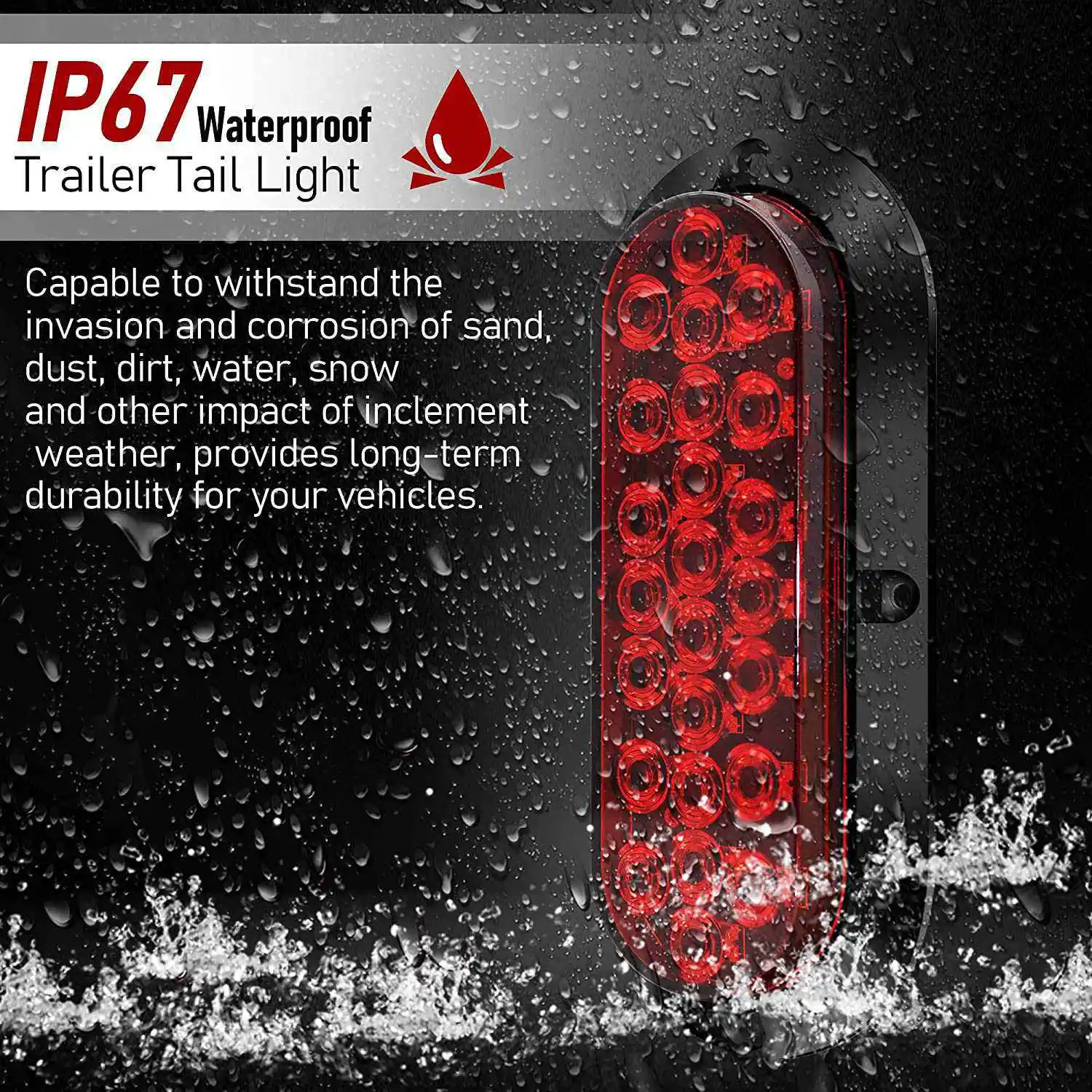 

Практичные светодиодные задние фонари для прицепов, 24 светодиода, стоп-сигналы, светодиодные указатели поворота для грузовиков, боковые фонари для грузовиков, подходят для прицепов для лодок и грузовиков R