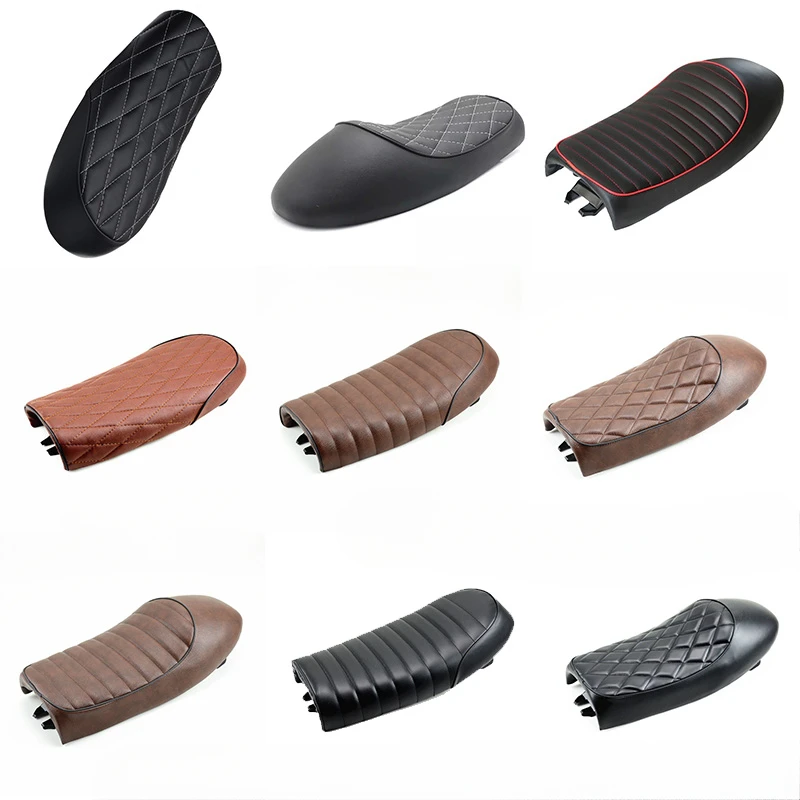 

Motorcycle Cafe Racer Seat Vintage Saddle Flat Pan Pad Retro Seat Retro Cafe Racer For Honda CL CG GB CB Saddle Seat bag