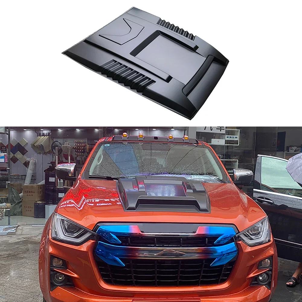 ABS SCOOP HOODS COVER EXTERIOR  CAR STYLING MOULDING FIT FOR ISUZU D-MAX DMAX 2021-2022 SCOOP HOODS COVER AUTO ACCESSORIES