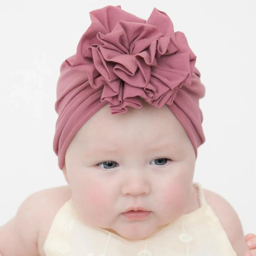 Children Solid Baby Hat Kids Cap Newborn Girls Photography Props Spring Autumn Modis Beanie Turban Infant Props Flower Bow