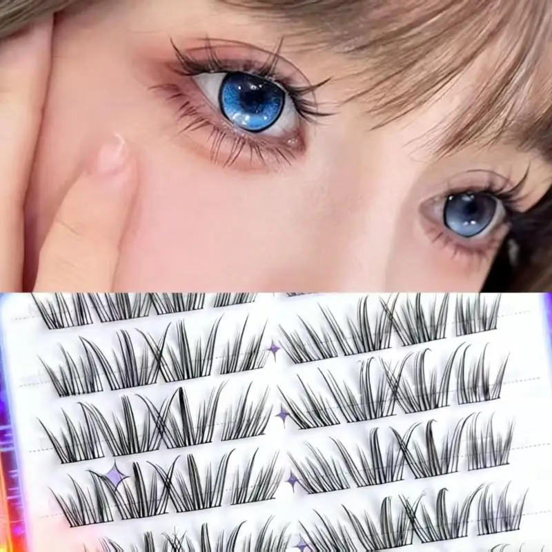 Glue Free False Eyelashes Natural Curl Fluffy Cluster Lashes Fox Eye Individual Extension Single