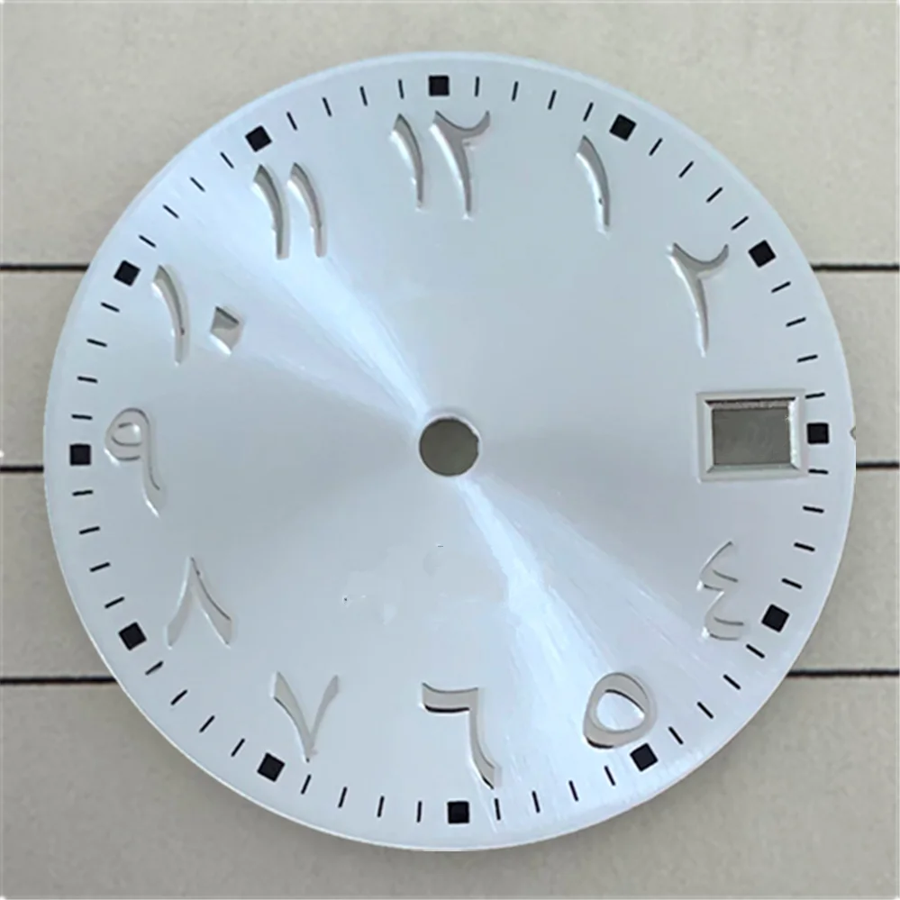 Watch Accessories 28.5MM Dial White Green Black No Luminous Antique Arabic Numerals Dial Suitable for NH35/36 Movement S dial