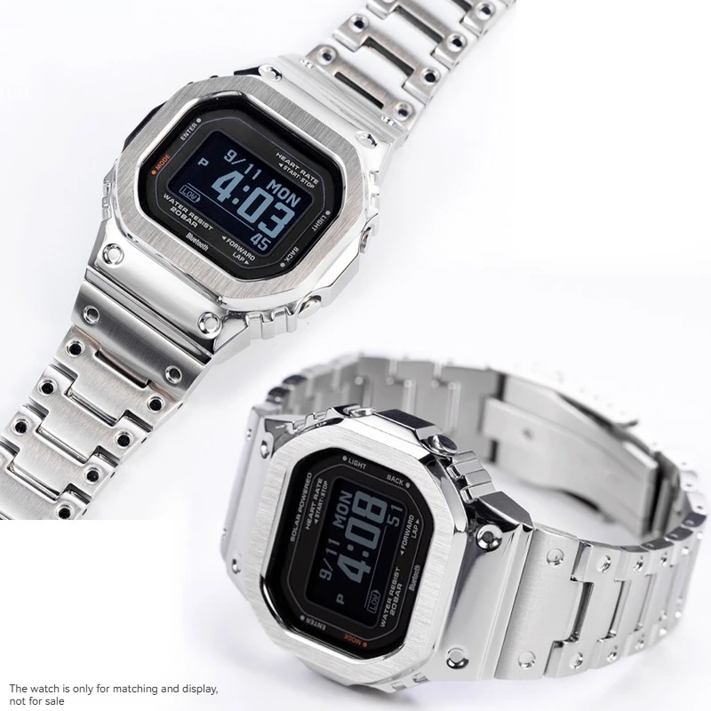 New Modified Suit watchband For Casio G-SHOCK DW-H5600 Series Stainless steel metal Bezel watch case + strap Repair Tool