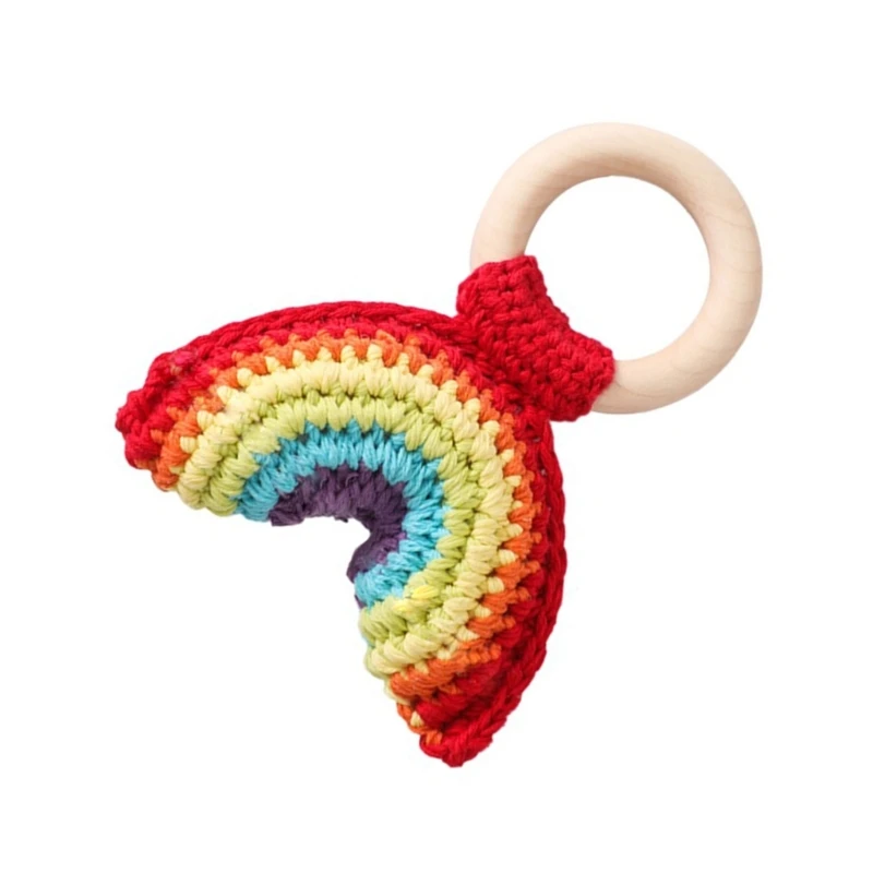 Hochet arc-en-ciel coloré fait à main, jouet mignon en forme Fruit, anneau dentition, Crochet, jouet couchage pour