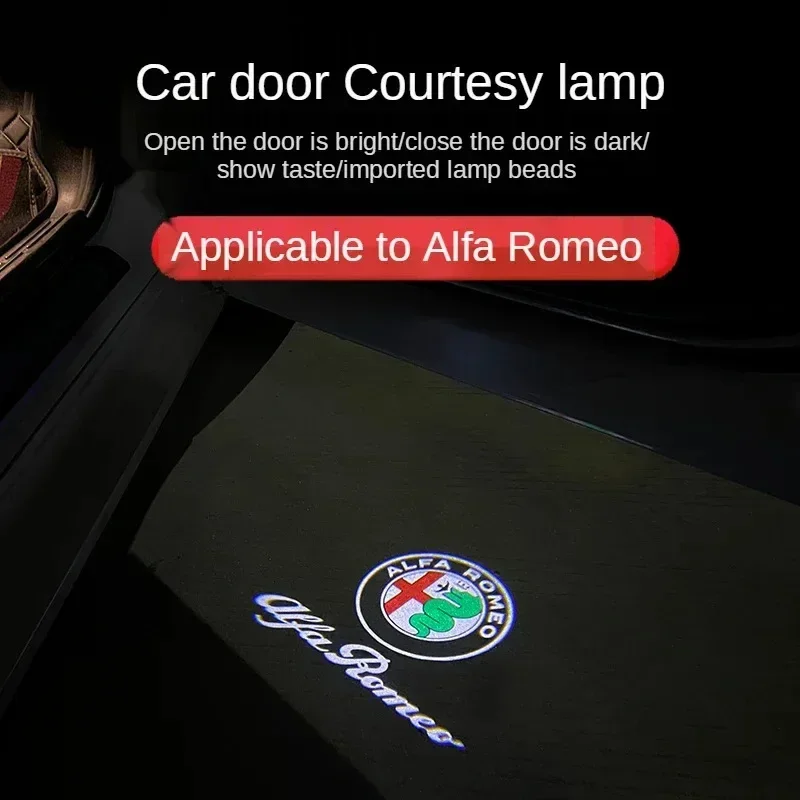 

2pcs LED Car Welcome Logo Light Door Projector Light for Alfa Romeo Giulia 952 Tonale Mito, Spider 159, Stelvio 949 Giulietta