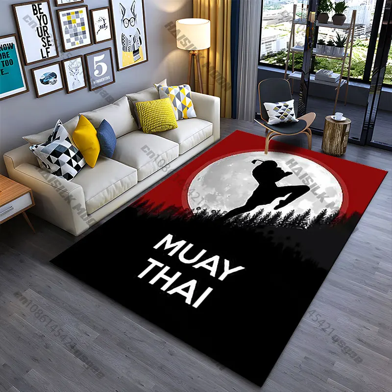 Martial arts silhouette moon carpet Yoga living room room decor children's crawling mat doormat area rug games mat