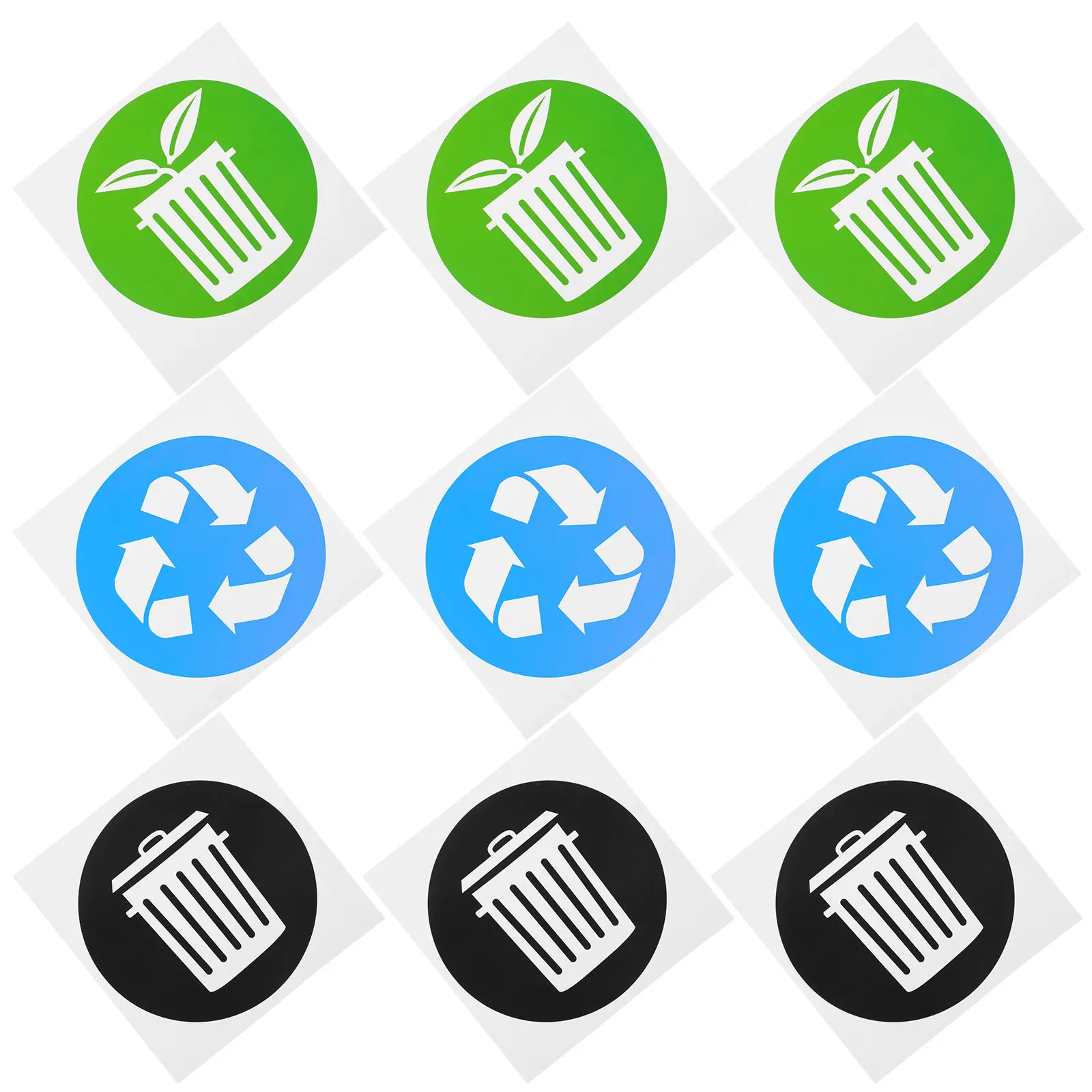 

12Pcs PVC Trash Sorting Stickers Waterproof Removable Adhesive Labels for Waste Bin Recycling Classification Decals Garbage Can
