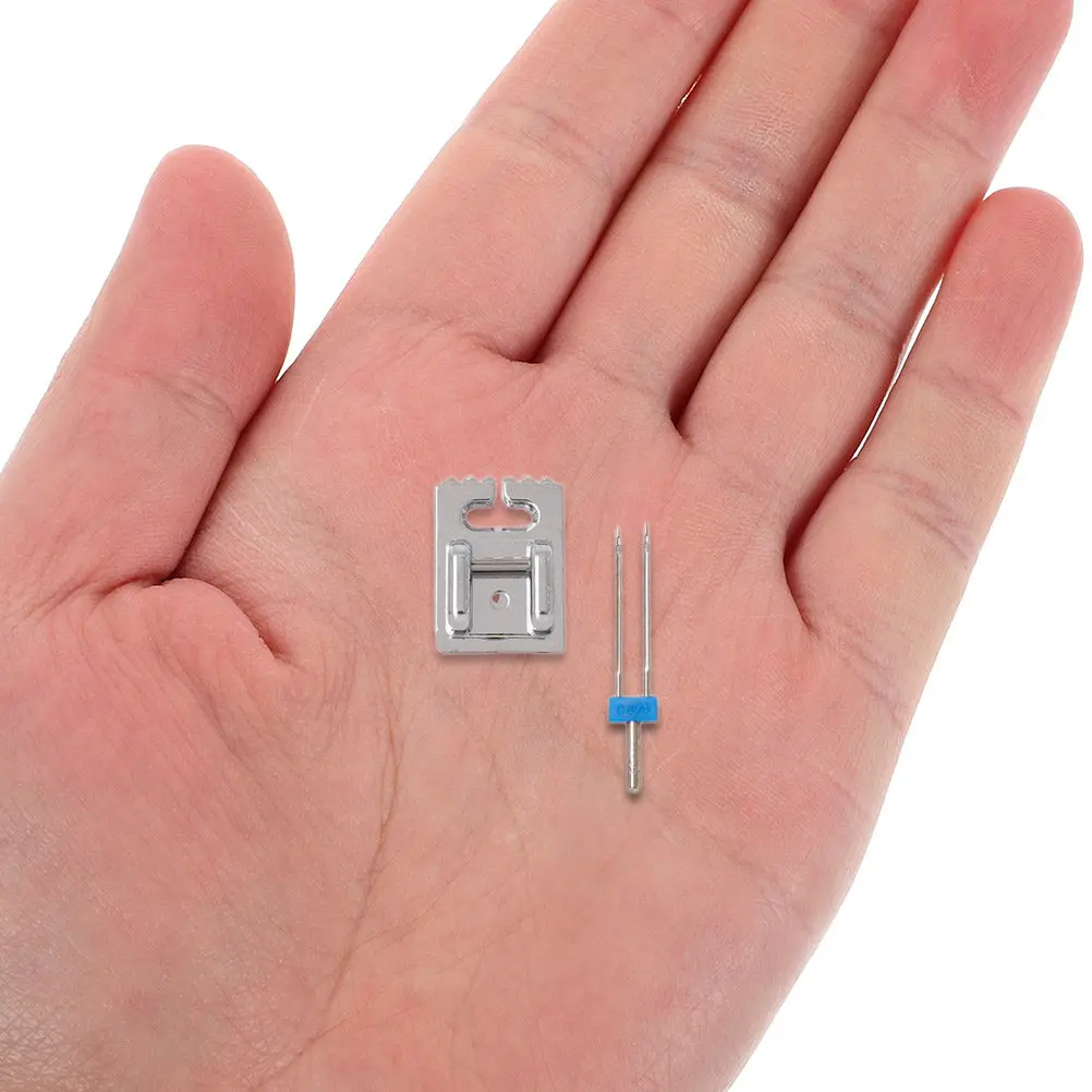 

1Set Sewing Machine Presser Foot and Double Needles Set Universal Compatible Stable Fabric Control for Home Sewing Repairs and