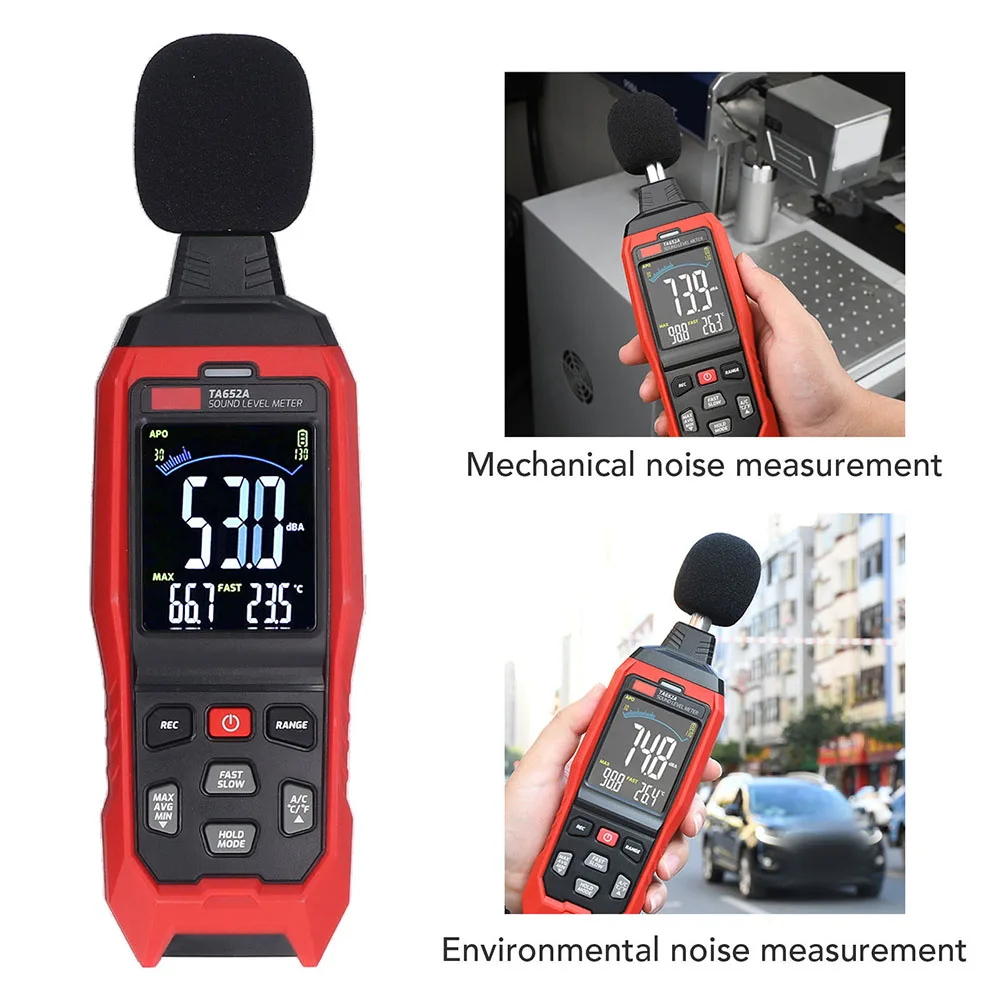 TA652A Sound Level Detection Tool for Factory Floor Monitoring HVAC System Evaluation and Building Acoustics Analysis