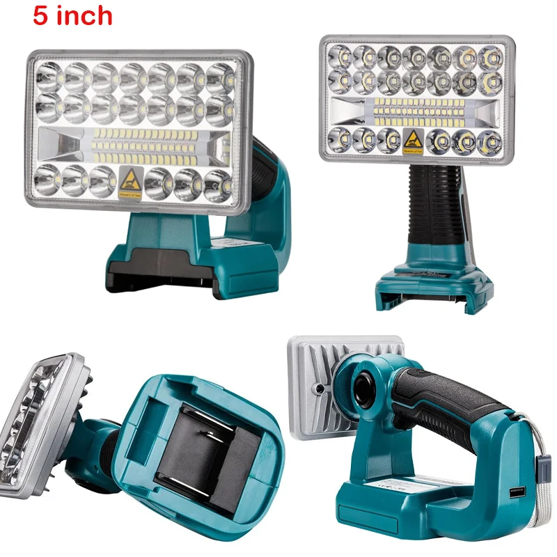 18V Cordless LED Flashlight Work Light Flashlight For Makita LED Lamp Without Battery USB Outdoor Emergency Lighting Spotlight