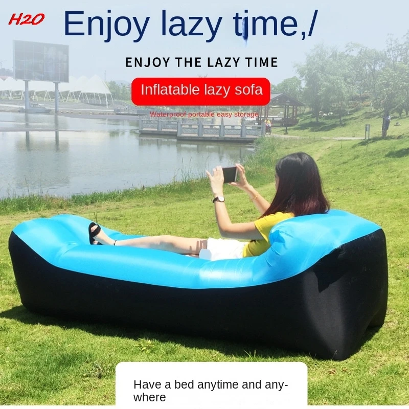 New Outdoor Inflatable Sofa Outdoor Music Festival Portable Cushion Camping Lazy Lunch Bed Beach Air Beds Inflatable Air Sofa