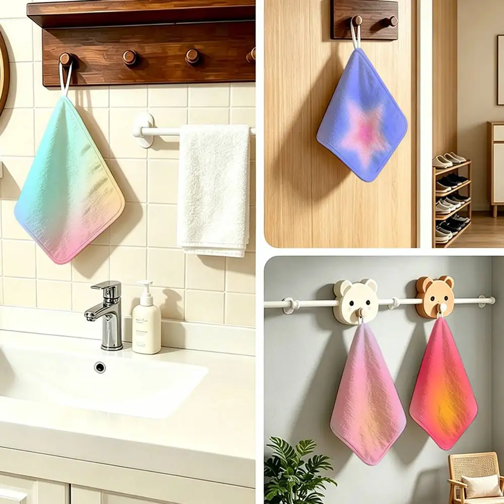 Gradient beauty  Hanging Style Hand Wiping Towel Polyester Cotton Anti-fade For Indoor Kitchen Living Room
