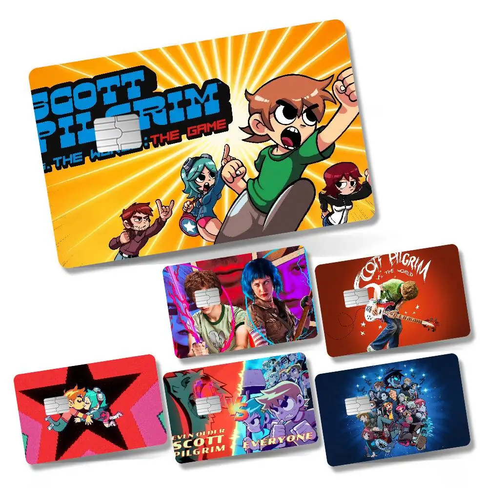 Movie Scott Pilgrim VS The World 1 Set Of 4 Pcs Sticker Film Skin Cover Case For Small Large No Chip Debit Credit Card Front