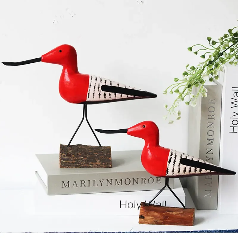 

European Crafts Wooden Ornament Cute Bird TV Cabinet Livingroom Office Furnishing Creative Handicraft Home Decor Nordic