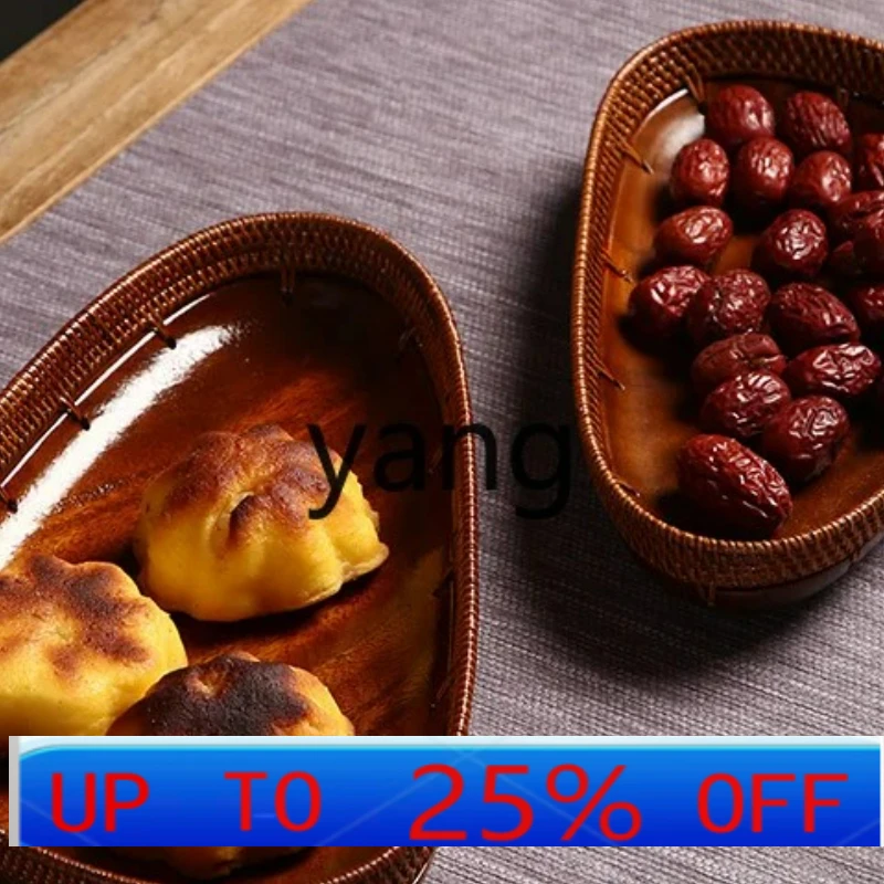 

LTT black walnut fruit plate, refreshment plate, dried fruit basin, creative desktop storage basket, solid wood