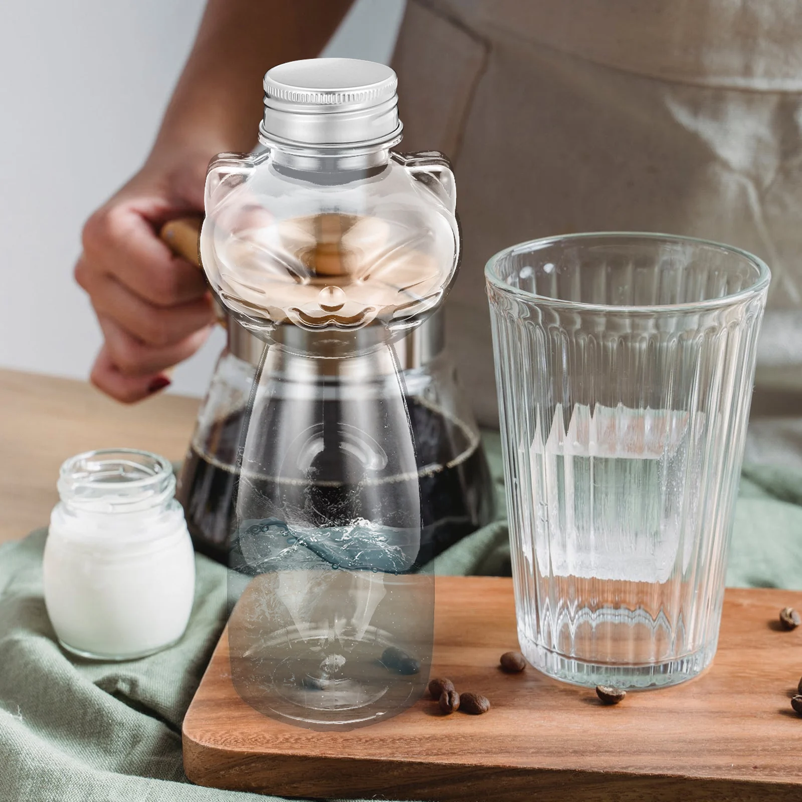 

6pcs Juice Bottles Reusable Transparent Plastic Containers for Drinks Milk Tea Liquid Storage Sealed Safe No Odor